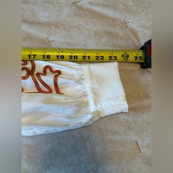 NWT Chico’s Poplin Embroidered Shirt Button Down Women’s L White Accent Sleeves - Picture 10 of 12